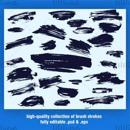 Photoshop fırça darbeleri seti fırça darbesi Fırça elle çizilmiş grafik öğesi koleksiyonu
