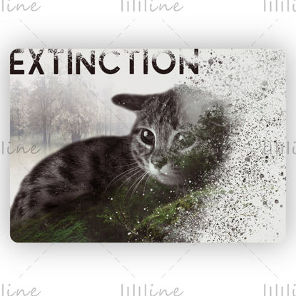 Photoshop illustration of extinction of animals extinct creatures species