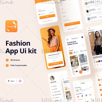 Fashion Mobile App Design UI UX sablon