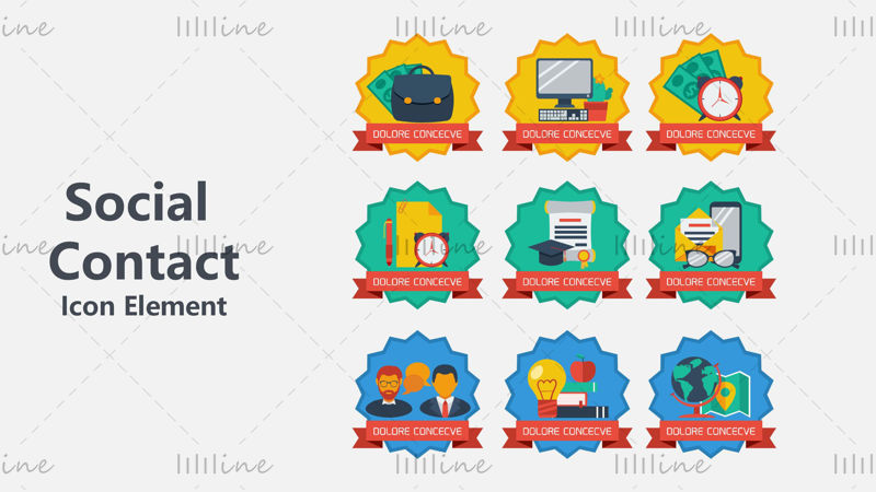 Social element vector icon ppt file
