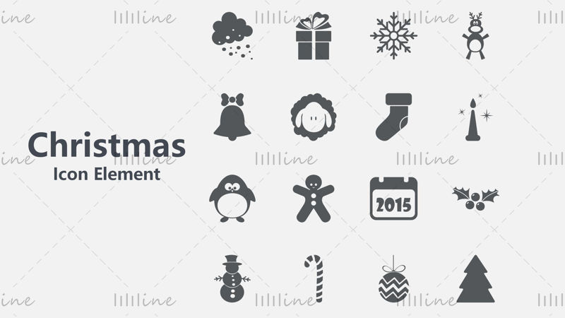 Christmas Day vector icon pptx format combination