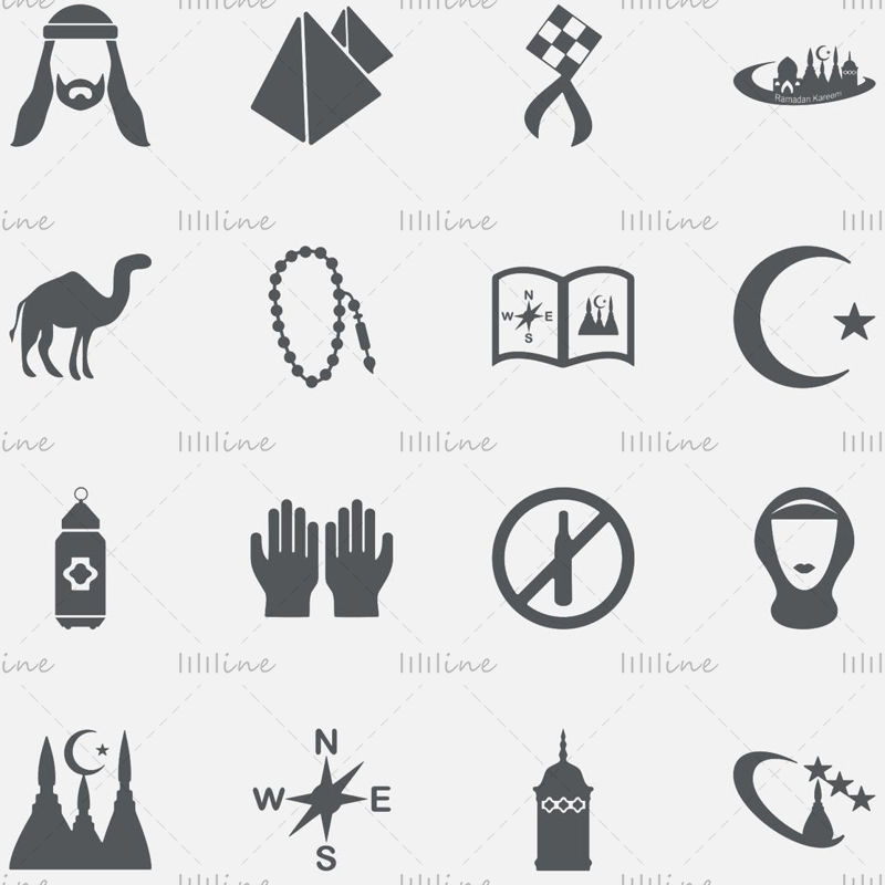 Arabic cultural element icons pptx format