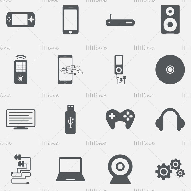 Electronic product element color vector icon ppt format combination
