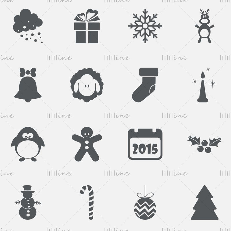 Christmas Day vector icon pptx format combination