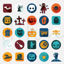 Halloween element color vector icon ppt format combination icon