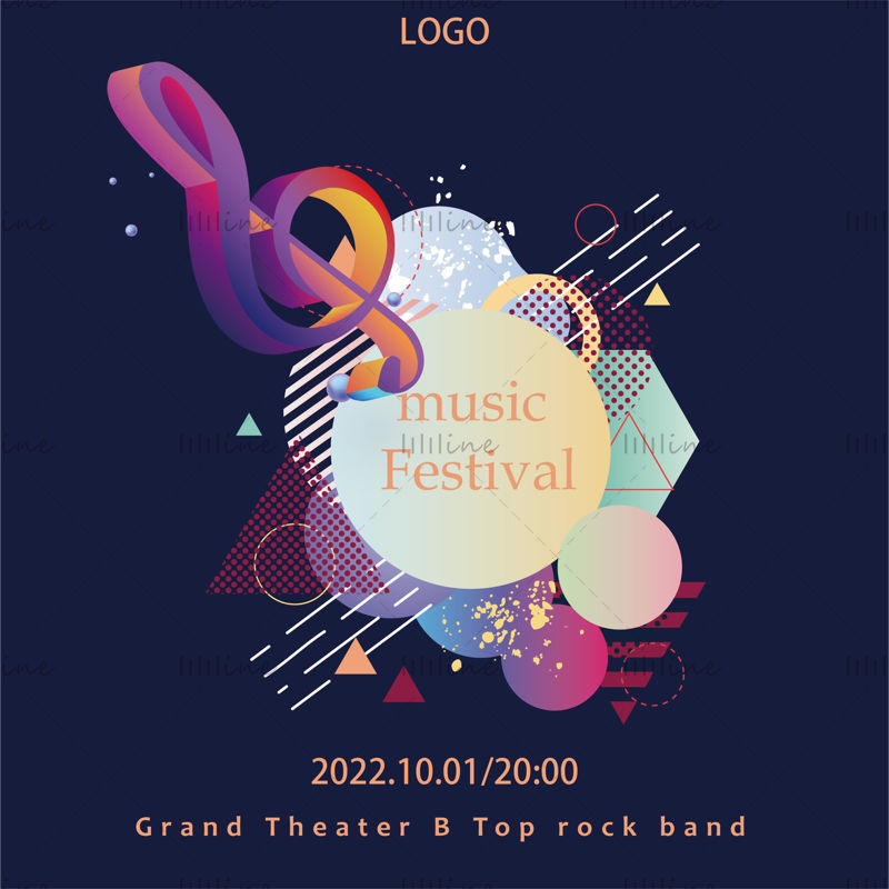 Cartel del festival de música de vector