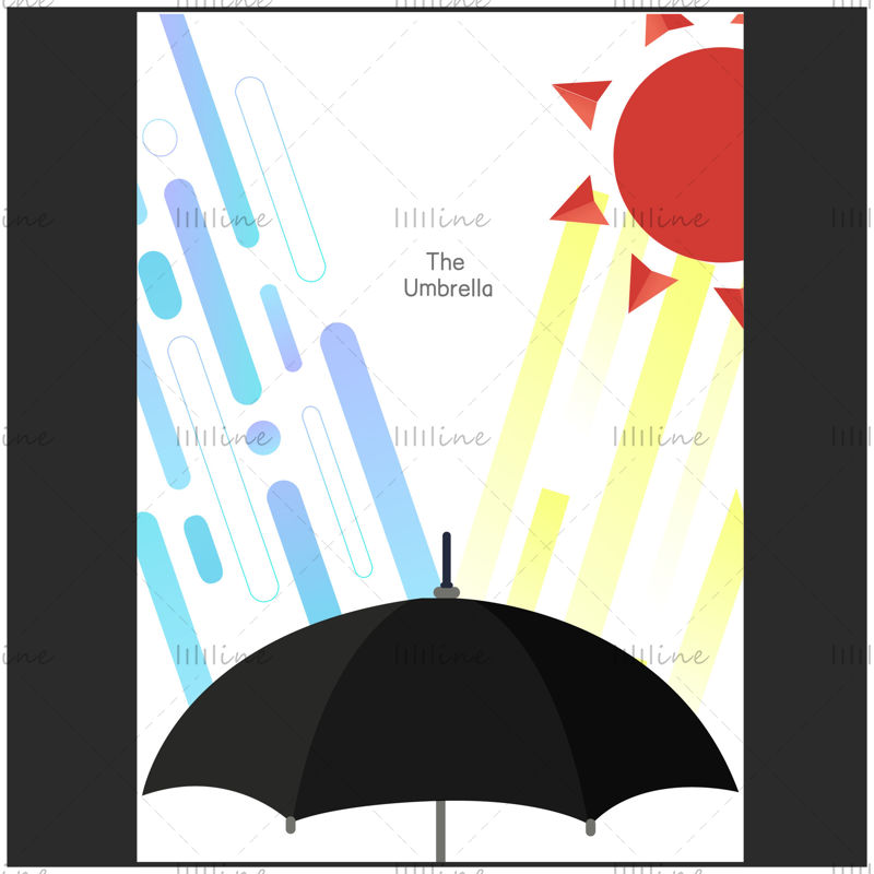Şemsiye afiş reklamı. Yaratıcı düz tasarım stili. vektör, illüstrasyon, eps illüstratör