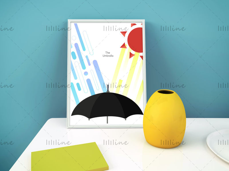 Esernyő plakát. Kreatív lapos design stílus. vektor, illusztráció, eps illusztrátor