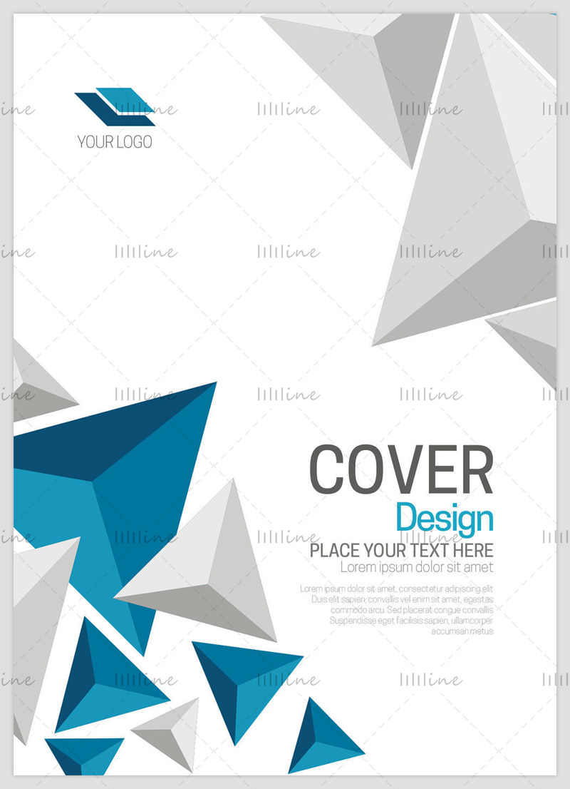 Kék geometriai kreatív borító szórólap poszter vektor
