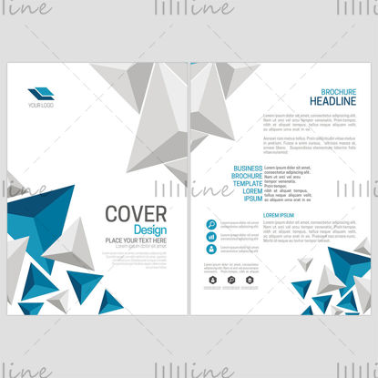 Blue geometric creative cover flyer poster vector