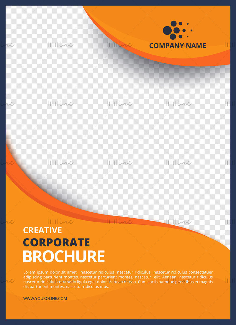 Sárga kreatív képeskönyv brosúra vektor