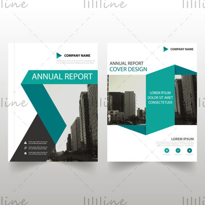 Lake blue geometric figure book cover vector design template