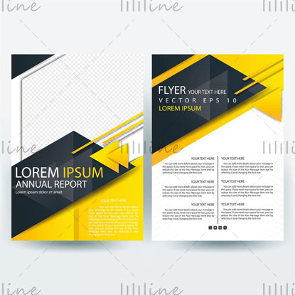 Broșură galben negru coperta broșură flyer vector șablon