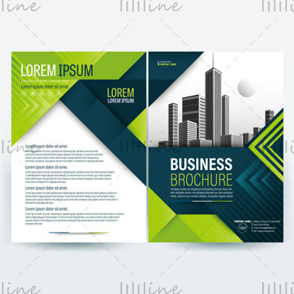 Broșură verde de afaceri flyer broșură afiș șablon vectorial