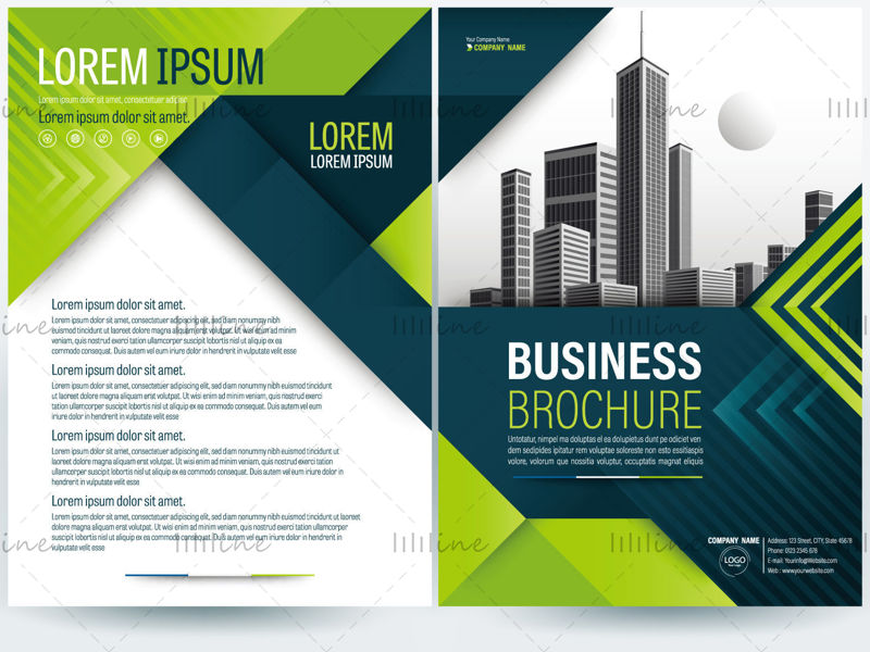 Broșură verde de afaceri flyer broșură afiș șablon vectorial