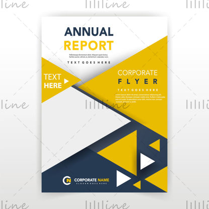 Șablon de vector de design broșură galben flyer