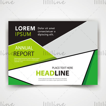 Green business brochure design cover vector template