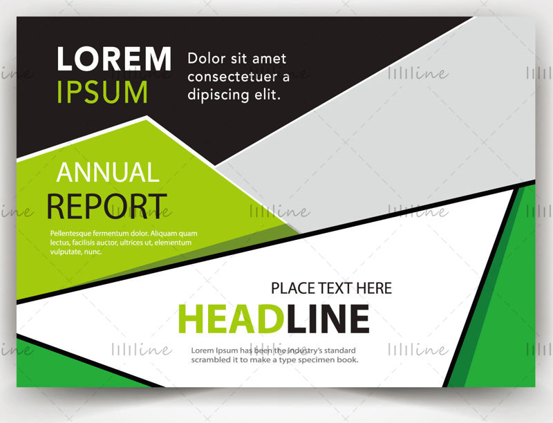 Green business brochure design cover vector template