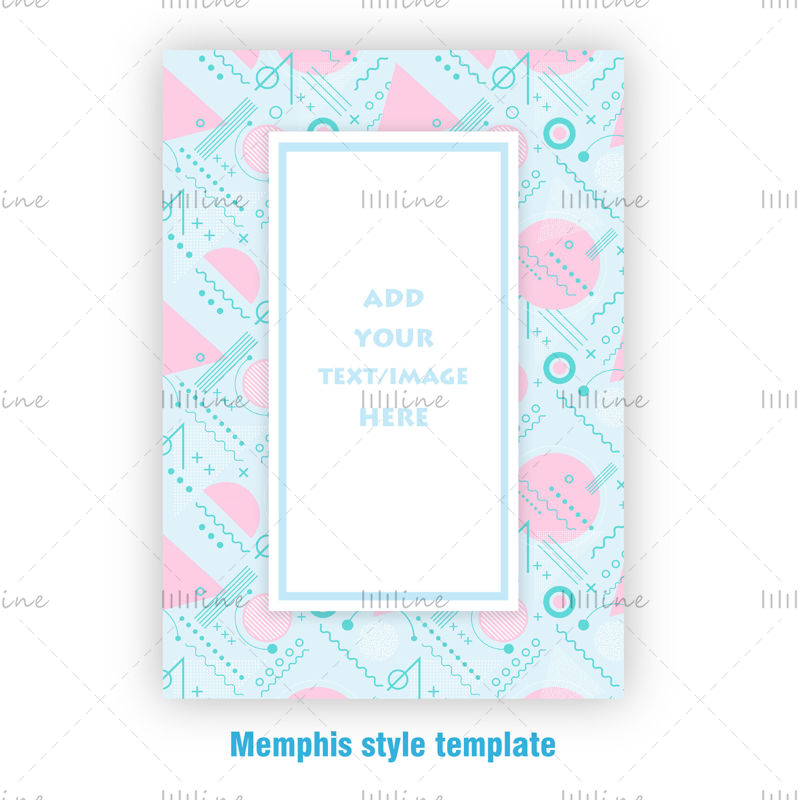 Memphis style poster template Contemporary abstract art Colorful geometric background