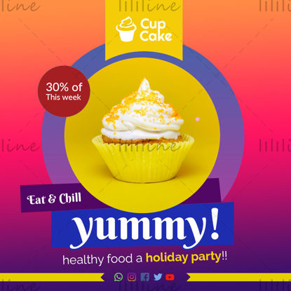 Banner pentru rețelele de socializare Cup Cake