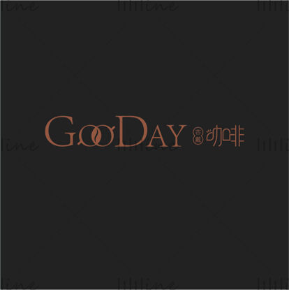 GOODAY Kávé Logo Design Vector