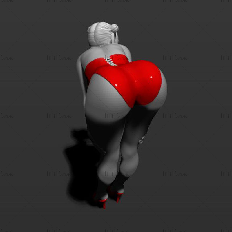 Hübsches Mädchen posiert 3D-Modell Ready Print