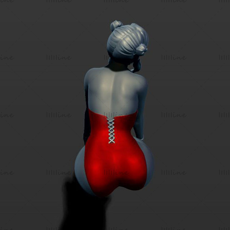Hübsches Mädchen posiert 3D-Modell Ready Print