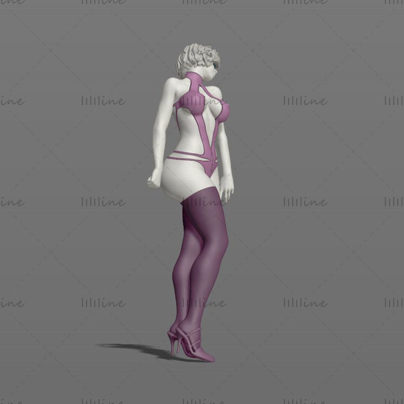 Hübsches Mädchen posiert 3D-Modell Ready Print P3