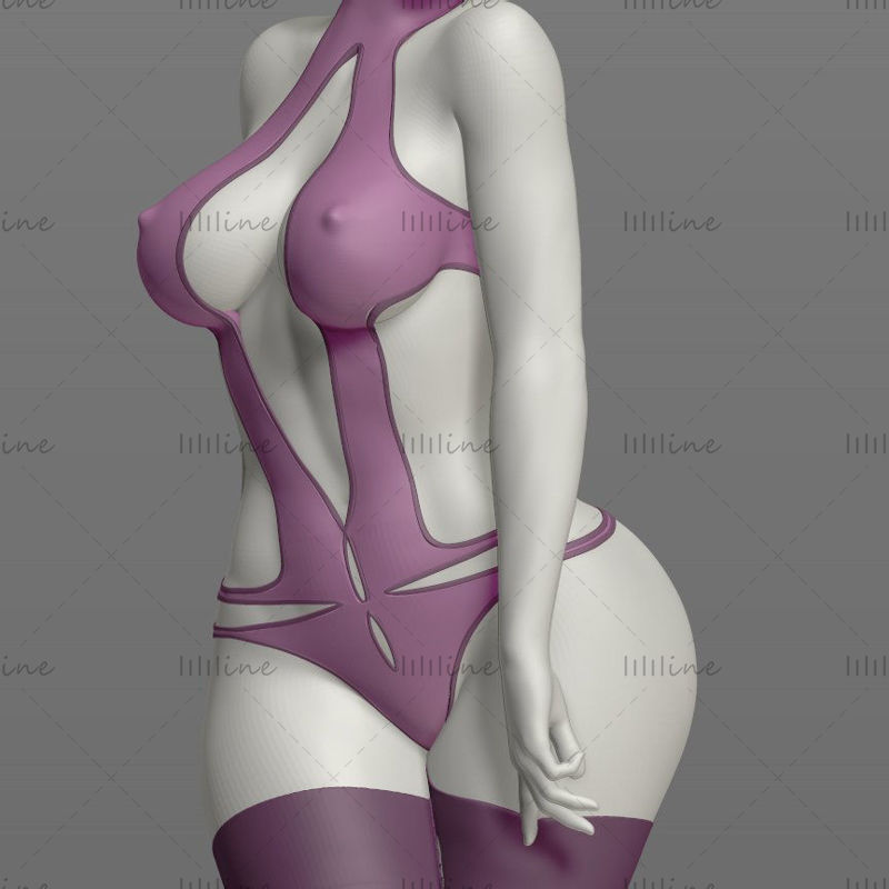 Hübsches Mädchen posiert 3D-Modell Ready Print P3