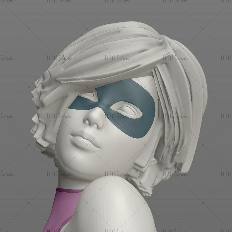 Pretty girl posing 3D model Ready Print P3