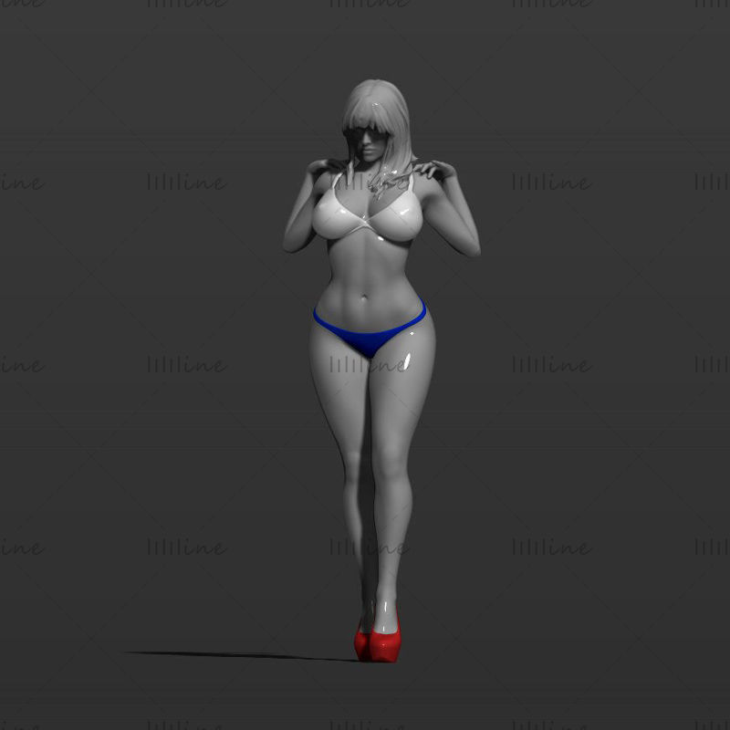 Chica guapa posando modelo 3D Ready Print P4