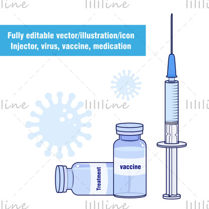 pictogramă ilustrație poțiune injector vector de Vaccin vaccinare Covid-19 coronavirus covid elemente virus elemente de design medical