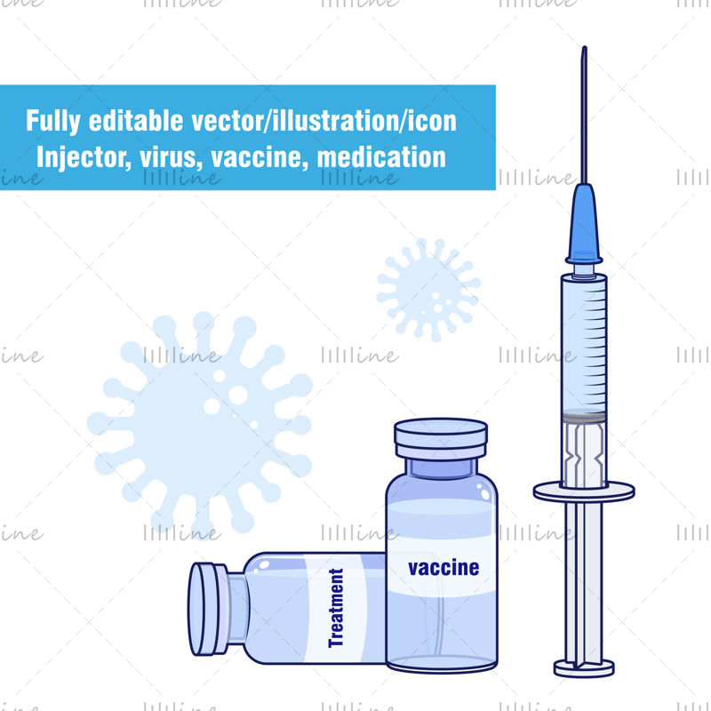 illustration icon injector potion vector of Vaccine vaccination Covid-19 coronavirus covid elements virus medical design elements