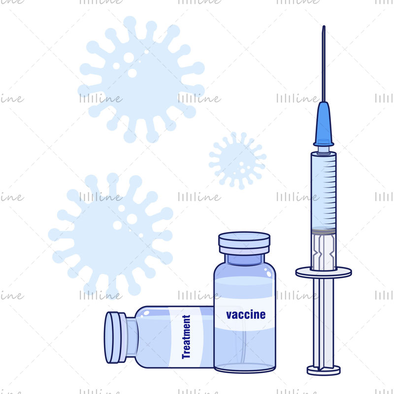 illustration icon injector potion vector of Vaccine vaccination Covid-19 coronavirus covid elements virus medical design elements