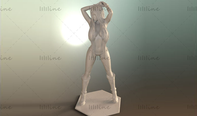 Hot Sex Girl Statue 3D modell Ready Print