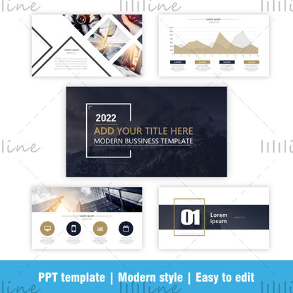 Modern PPT template fashionable premium style Easily editable PPT pages