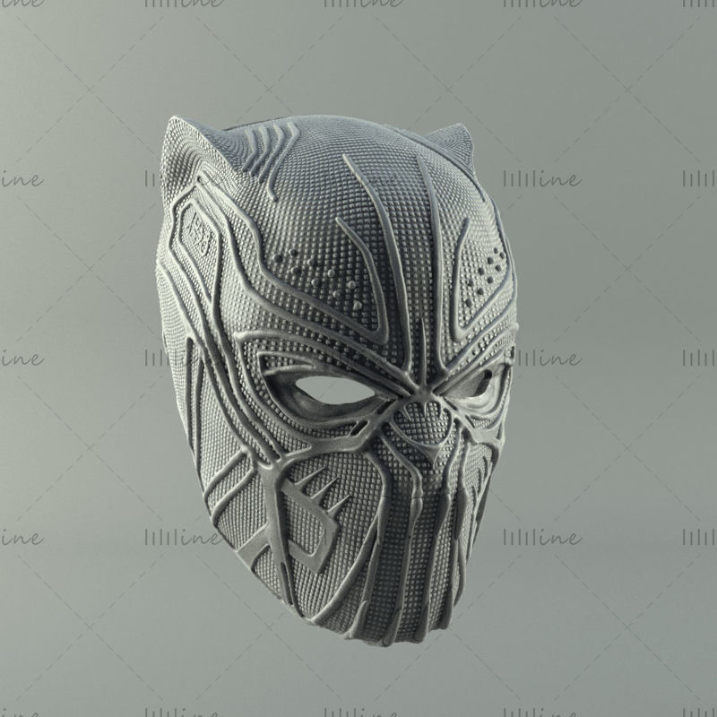 Modelo de impressão 3D da pantera negra do capacete Killmonger
