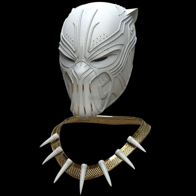 Killmonger Helmet and Necklace from Black Panther Movie 2018