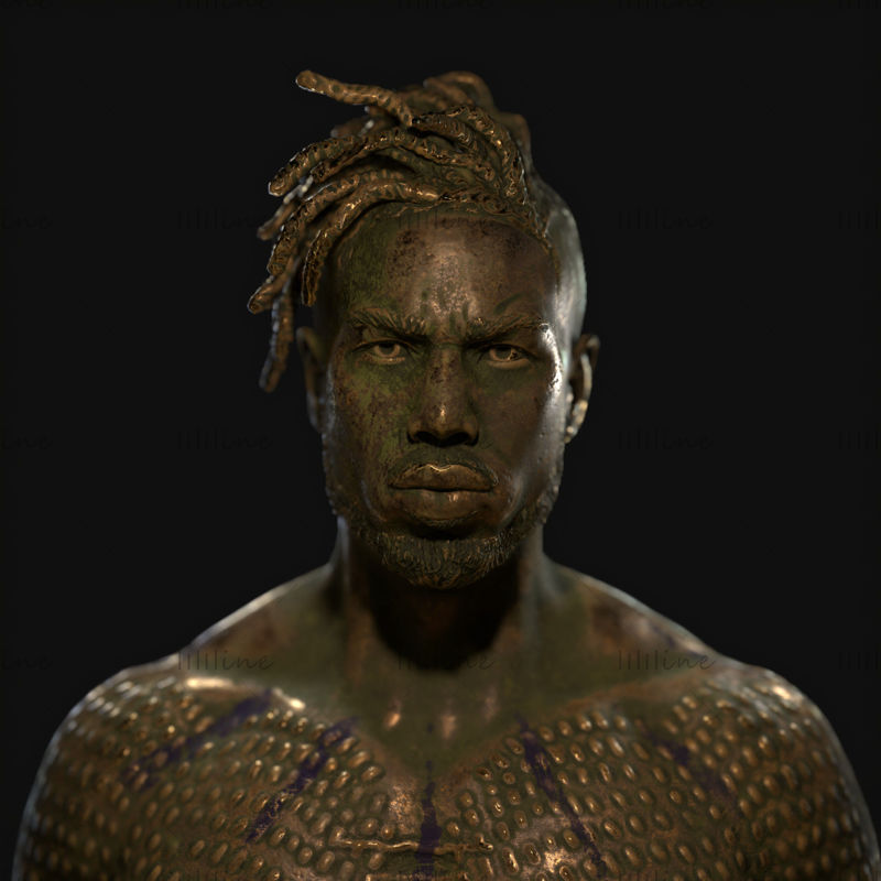 Modello di stampa 3D del busto di Killmonger