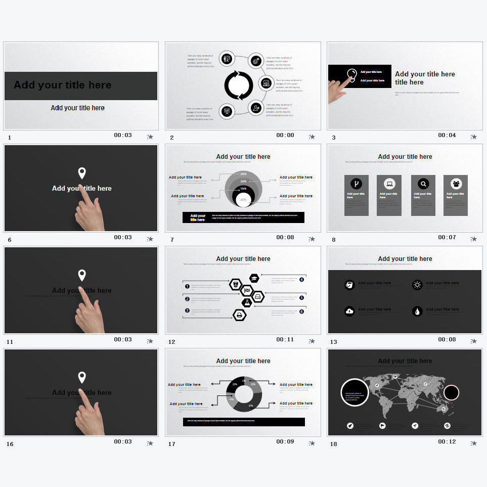 Pure black and white simple ppt template