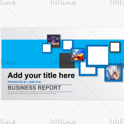Blue square theme simple ppt template