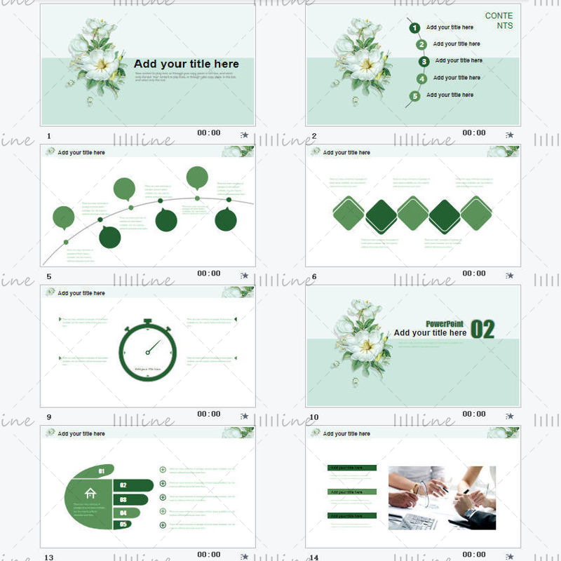 Green theme simple ppt template