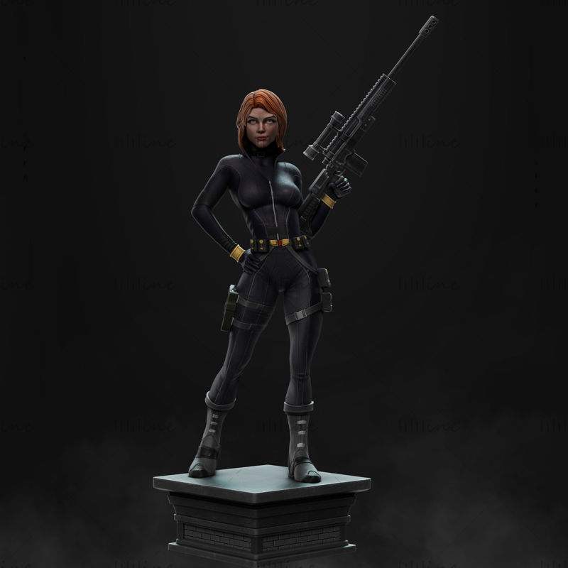 Black Widow statue 3D print model