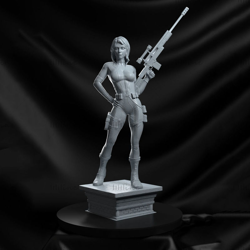 黑寡妇雕像3D打印模型