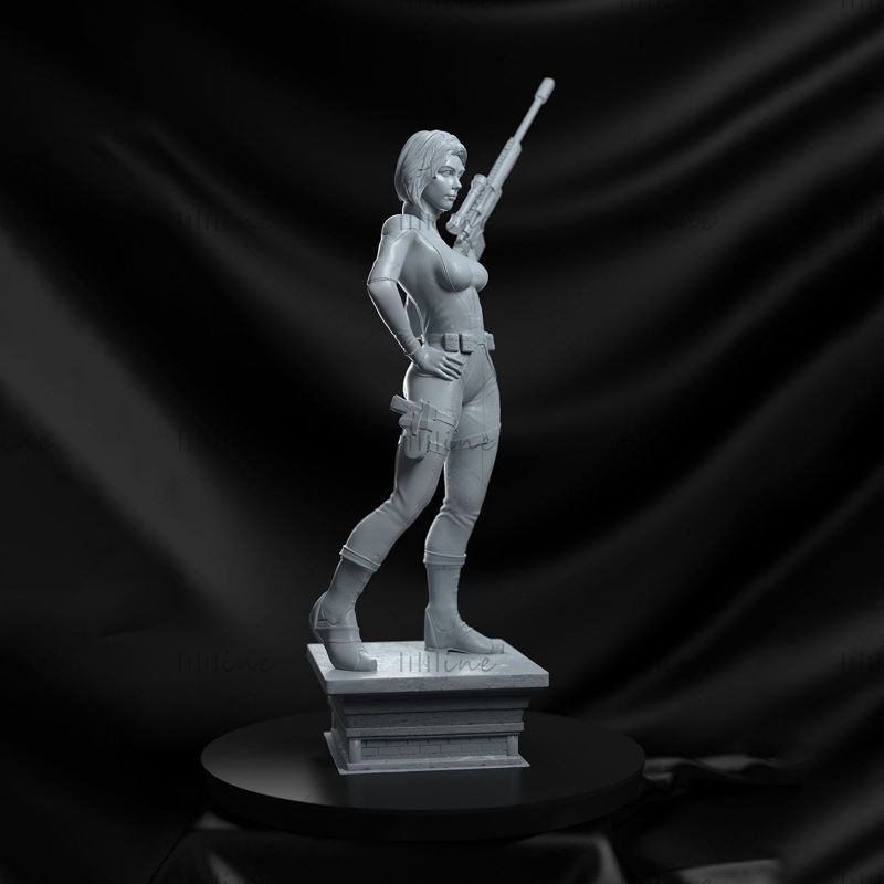 Fekete Özvegy szobor 3D print modell