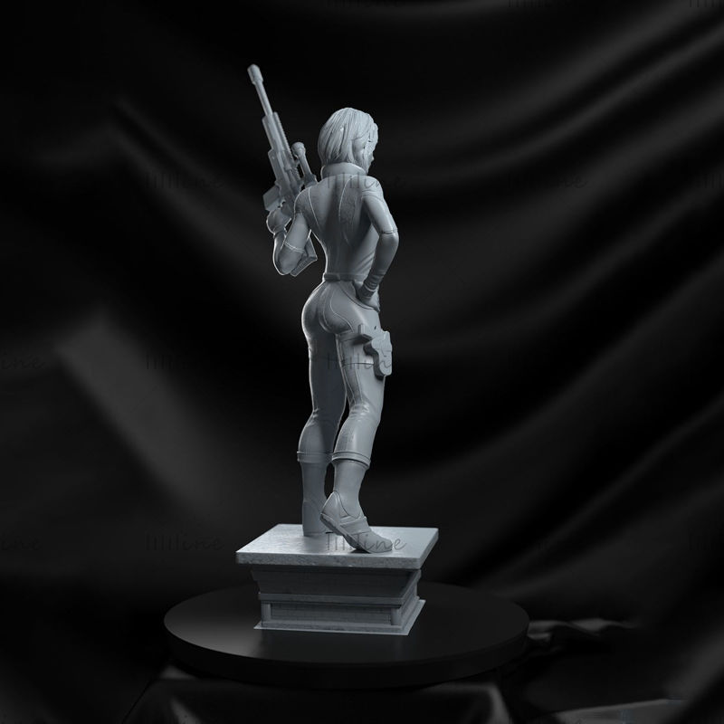 Fekete Özvegy szobor 3D print modell