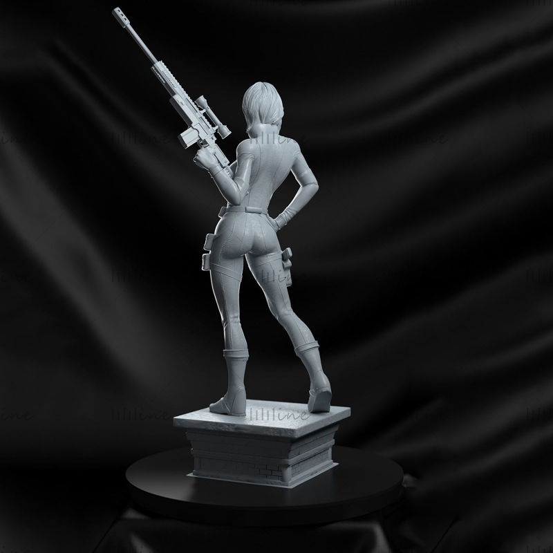 黑寡妇雕像3D打印模型