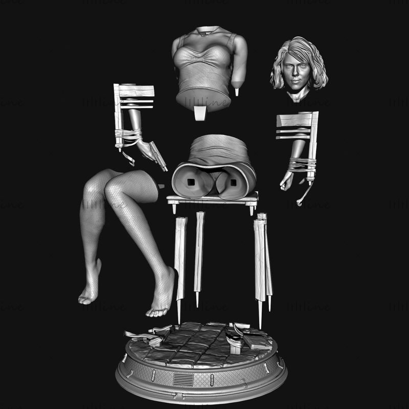 Model de imprimare 3D Black Widow Interrogation