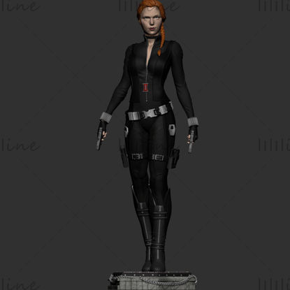 Black Widow Marvel Statue 3D print modell