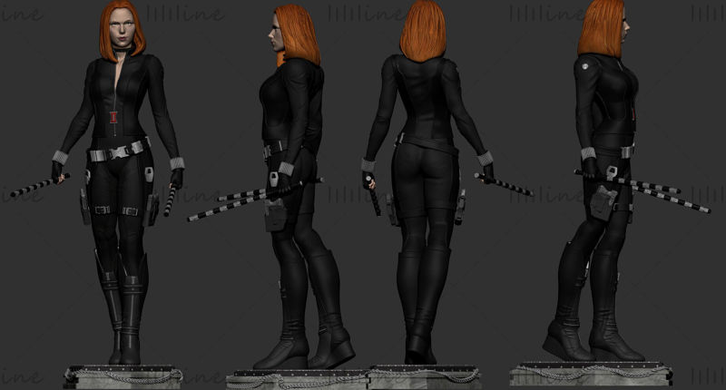 Black Widow Marvel Statue 3D print modell
